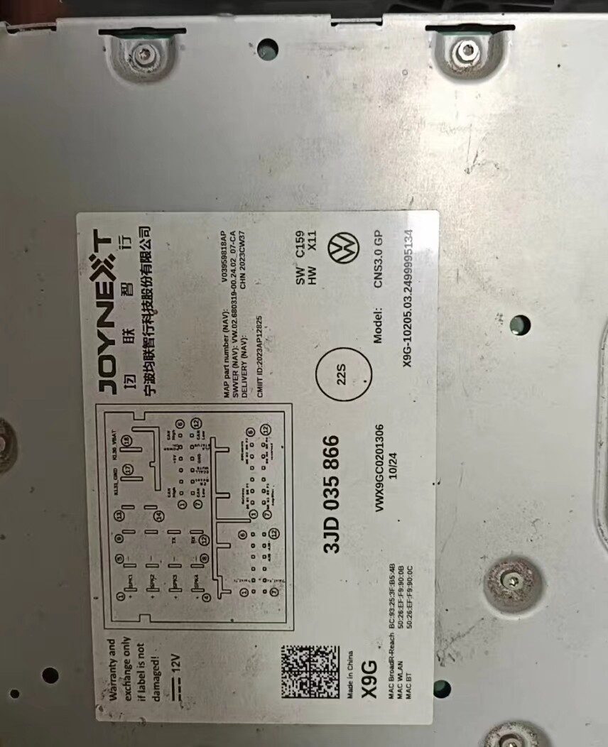 Volkswagen OEM Head Unit 3JD035866x9G